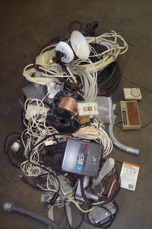 lot 172 image: Power Inverter, Speaker Wire, Electrical Wire, Light, Tubing,Extension Cord, Zip Ties, Misc. Electrical