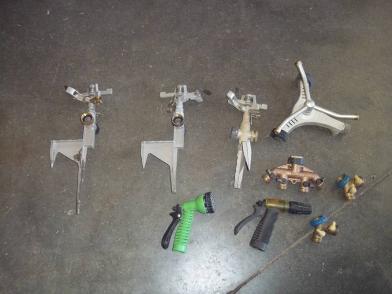 lot 180 image: Garden Hose Nozzles, Sprinklers, Brass Connectors