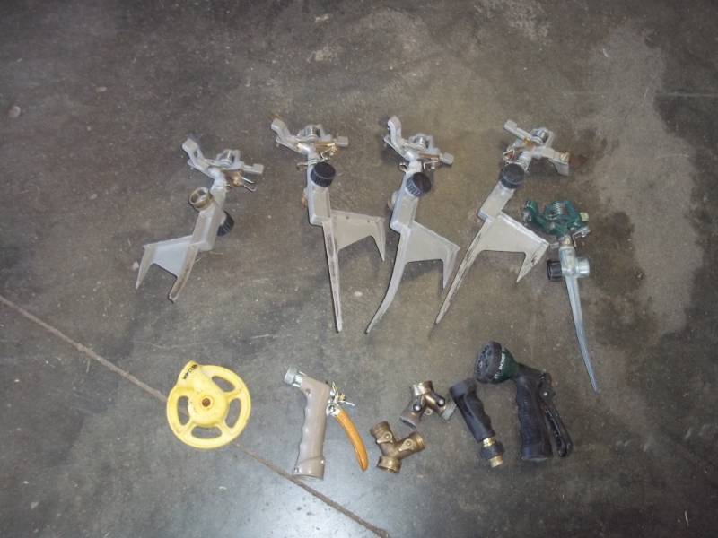 lot 182 image: Sprinklers, Garden Hose Nozzles, Brass Connectors