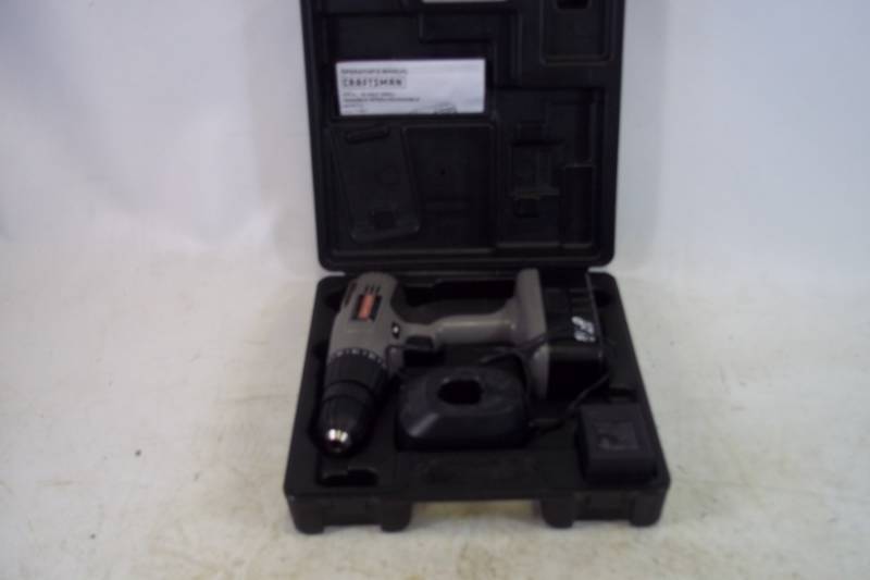 lot 243 image: Craftsman 38 inch 18V Cordless Variable Speed Drill with Case & Charger. Tested & Works.