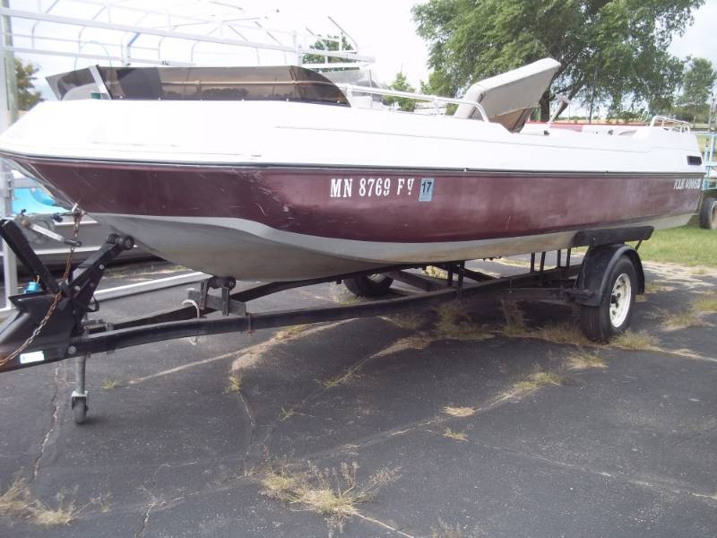 1985 Four Winns Deck Boat with 140 Mercruiser Inboard/Outboard and Trailer, Advanced Sales Consignment Auction #242