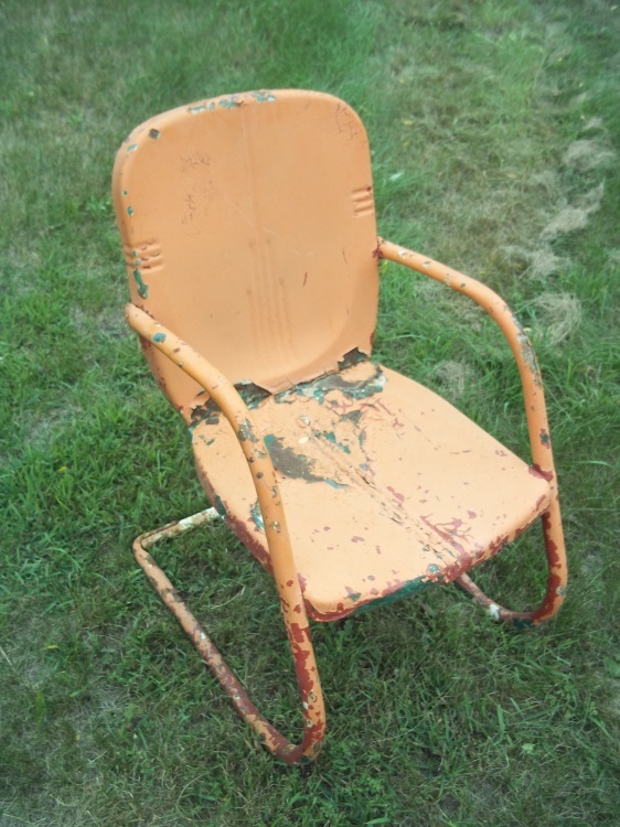 lot 298 image: Vintage Orange Steel Chair