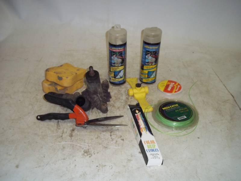 lot 322 image: Lot of Ladder Bumpers, Car Drying Towels, Weed Trimmer Line, etc.