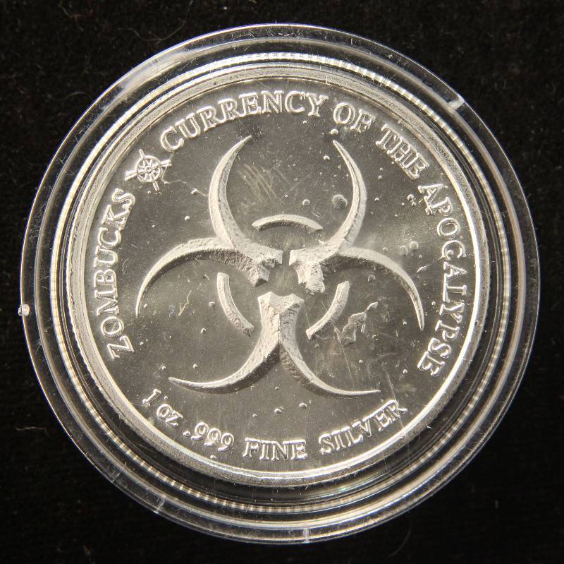 1 TROY OZ. .999 FINE SILVER ZOMBUCKS 2019 SAINT IN AIRTITE
