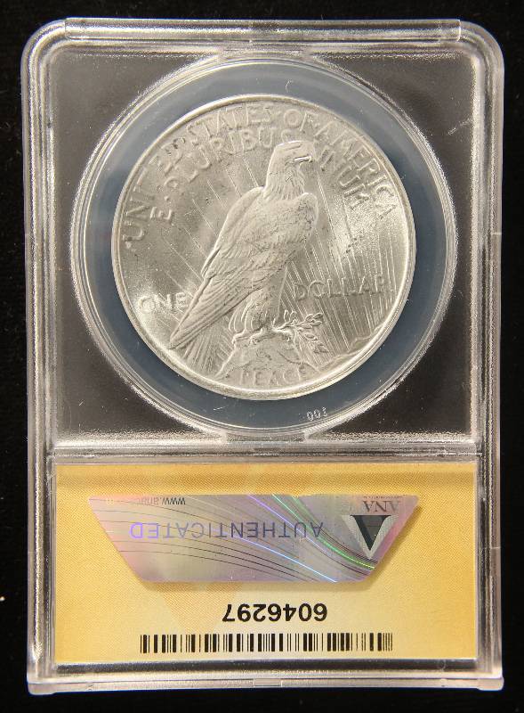 1923 PEACE SILVER DOLLAR MS64 ANACS