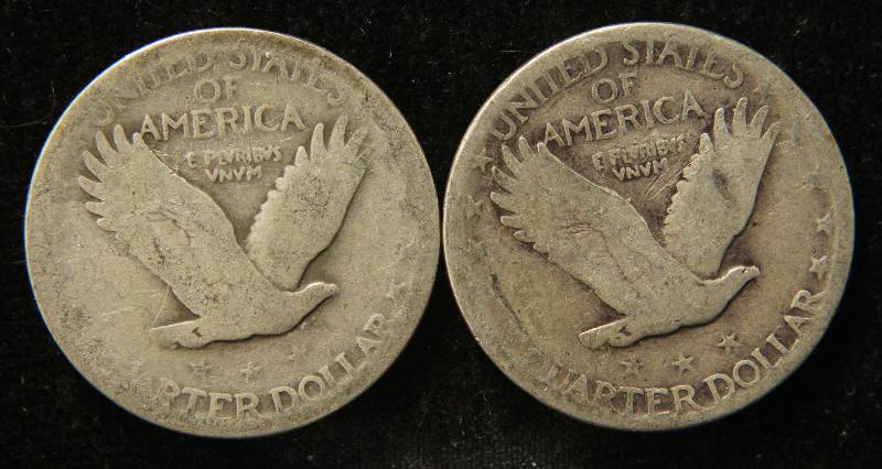2 STANDING LIBERTY QUARTERS 1925 & 1930