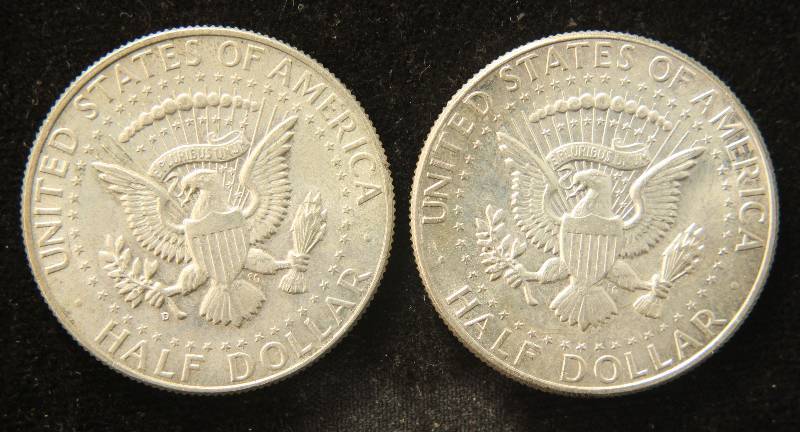 GROUP OF 2 SILVER 1964 KENNEDY HALF DOLLARS