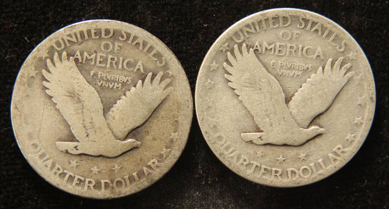 2 STANDING LIBERTY QUARTERS 1927 & 1929