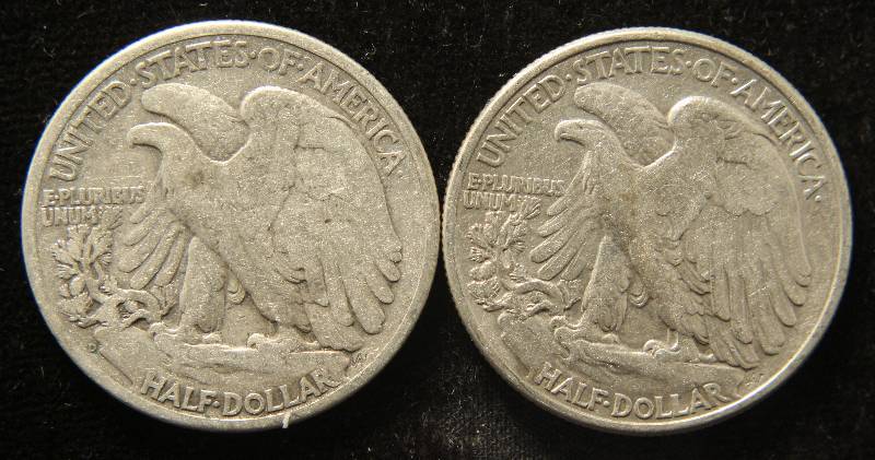 2 SILVER WALKING LIBERTY HALF DOLLARS 1945-D & 1946