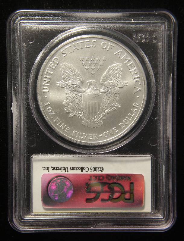 2005-P AMERICAN SILVER EAGLE 1 TROY OZ. .999 FINE SILVER BU PCGS