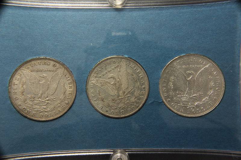 3 MORGAN DOLLARS 1878-P, 1878-CC & 1878-S IN LITTLETON PKG