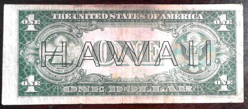 1935-A US $1 SILVER CERTIFICATE WWII HAWAII NOTE