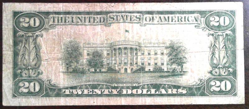 1929 $20 NATIONAL BANK NOTE GUARDIAN NATIONAL BANK DETROIT MI CHARTER #8703