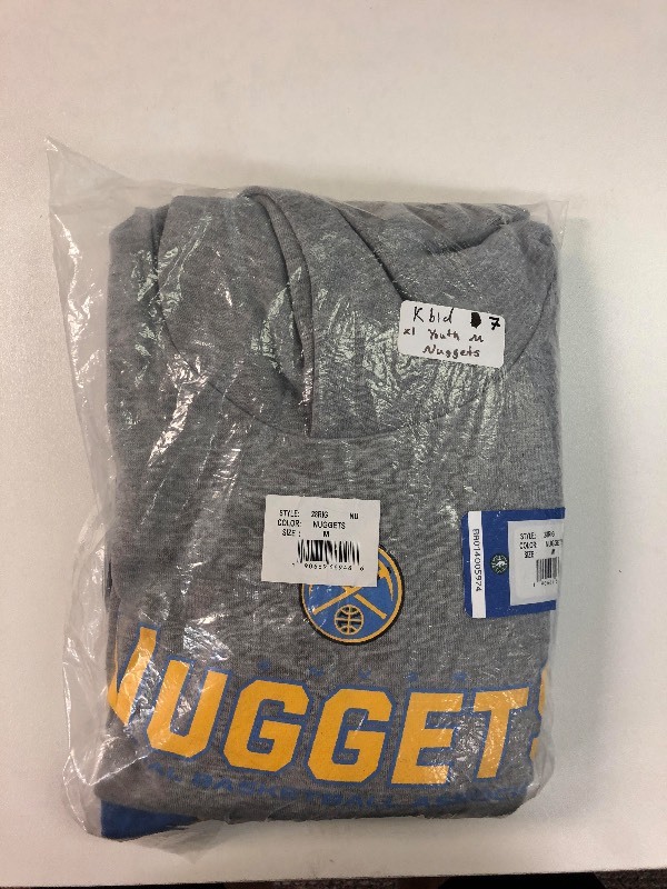 New Packaged Youth Medium Denver Nuggets Shirt And Sweatshirt