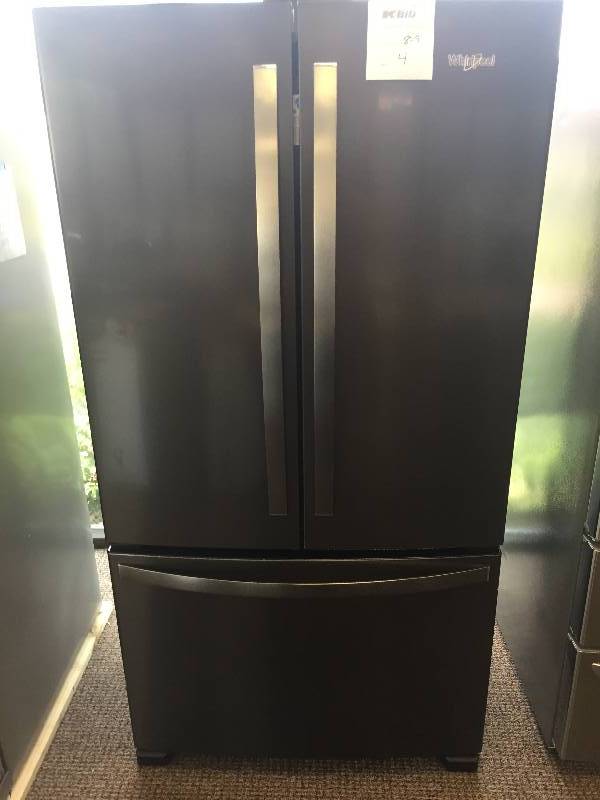 NEW- Whirlpool, 20 cu. ft. French Door Refrigerator in Fingerprint Resistant Black Stainless- WITH MANUFACTURERS WARRANTY-- Model#WRF540CWHV