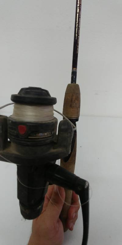 lot 21 image: Open Face Fishing Reel & Rod
