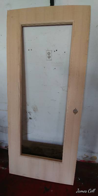 lot 33 image: Commercial 3-0 Solid Oak Full Lite Door Panel