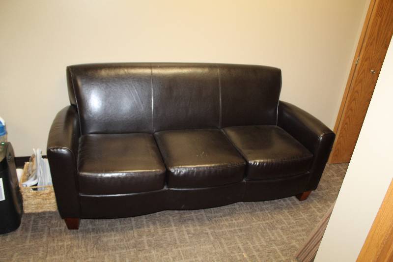 lot 323 image: Brown Leather Couch