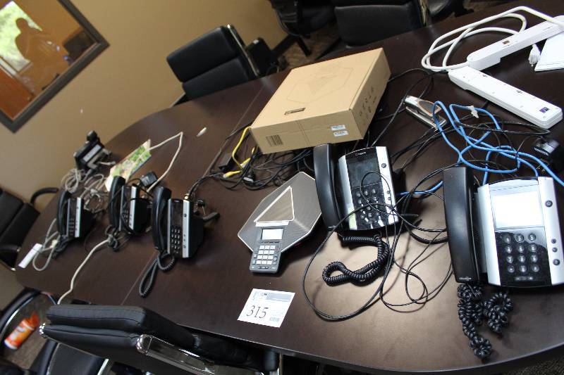 lot 315 image: Polycom HD IP Conference Telephone System w 7-Phones, 1-Intercom, 1-Headset