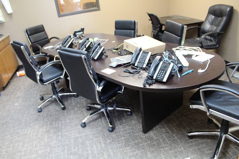 lot 343 image: Conference Table, 6-Rolling Office Chairs