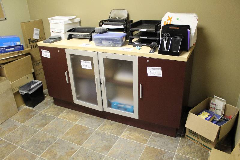 lot 350 image: Office Cabinet w 4-Locking Doors