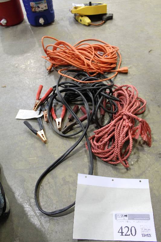 lot 420 image: Jumper Cables, Extension Cords