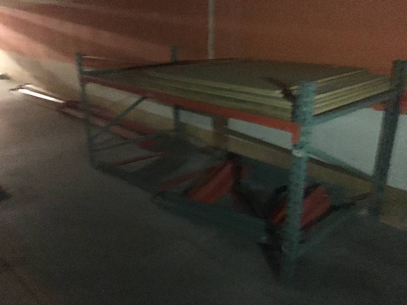 lot 1 image: ALL ORANGE SHELVING UPSTAIRS IN BACK WAREHOUSE 1 LOT ALL SOLD TOGETHER