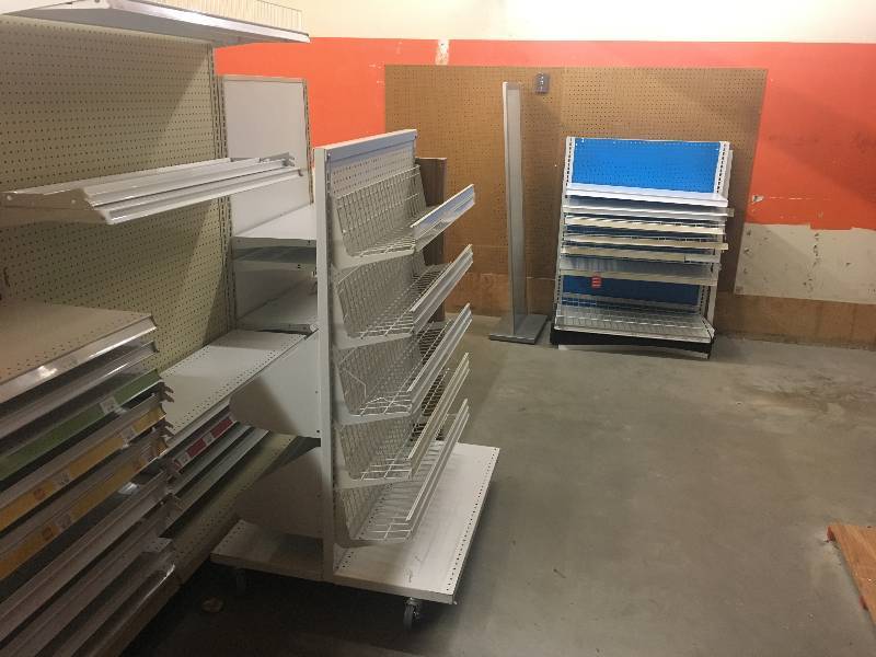 lot 2 image: ALL LOZIER  GONDOLA  SHELVING AND FIXTURES - UPSTAIRS IN BACK WAREHOUSE ALL 1 LOT ALL SOLD TOGETHER