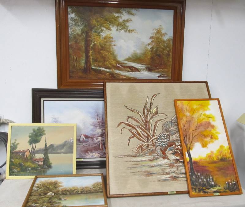 lot 19 image: Large Lot of Framed Original Oil Paintings