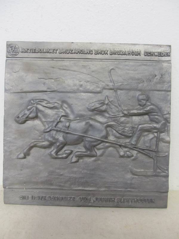 lot 146 image: Vintage Cast Metal Swedish Advertising Sign