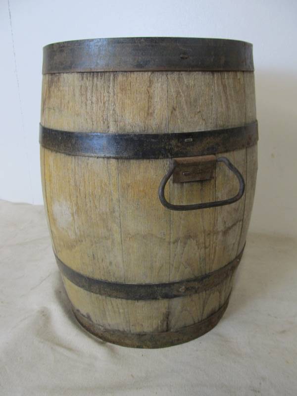 lot 52 image: Antique Primitive WoodIron Barrel