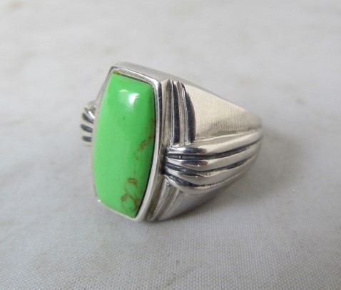 lot 181 image: LARGE Sterling Silver MensWomens Deco Style Ring