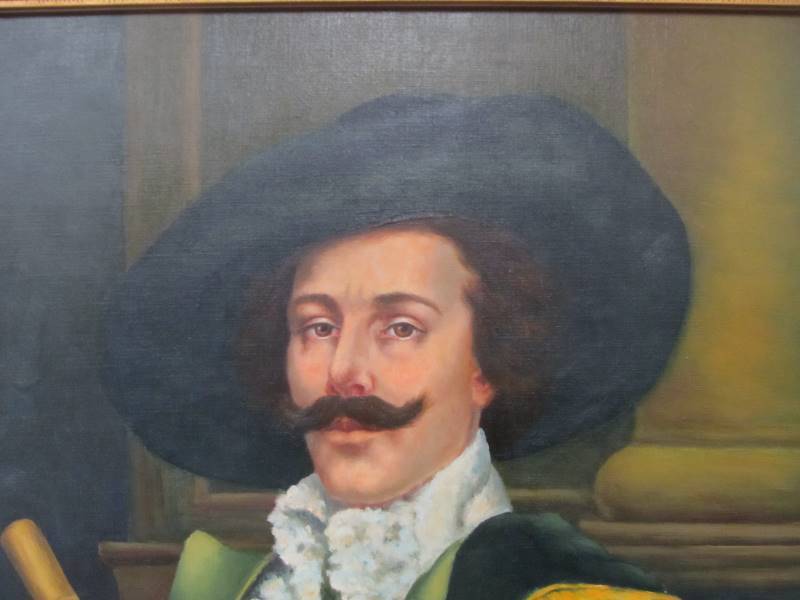 lot 128 image: Framed Oil on Canvas Painting of a Gentleman