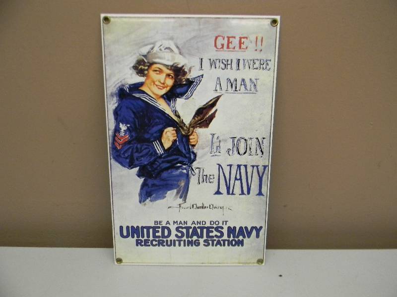 lot 21 image: VINTAGE - GEE I WISH I WERE A MAN METAL SIGN - SEE PICTURES
