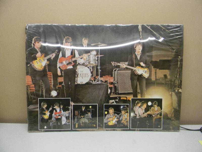 lot 60 image: VINTAGE LARGE BEATLES POSTER - APPROX 24 BY 36 - SEE PICTURES