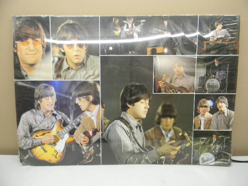 lot 61 image: VINTAGE LARGE BEATLES POSTER - APPROX 24 BY 36 - SEE PICTURES