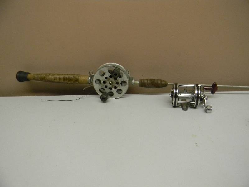 ANTIQUE METAL FISHING POLE & VINTAGE HOLIDAY 1182 FISHING POLE REEL - SEE  PICTURES!, VERY UNIQUE SOMETHING FOR EVERYONE AUCTION! CHECK IT OUT!