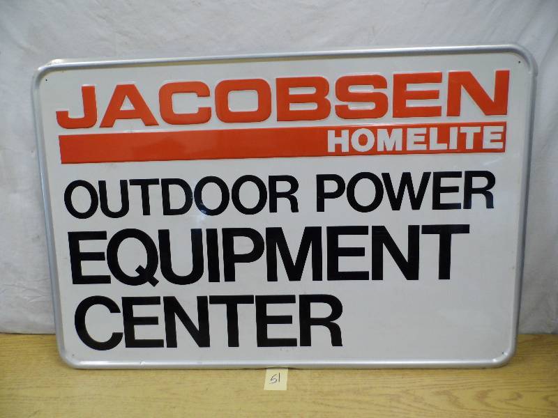 lot 51 image: Jacobsen Metal Sign