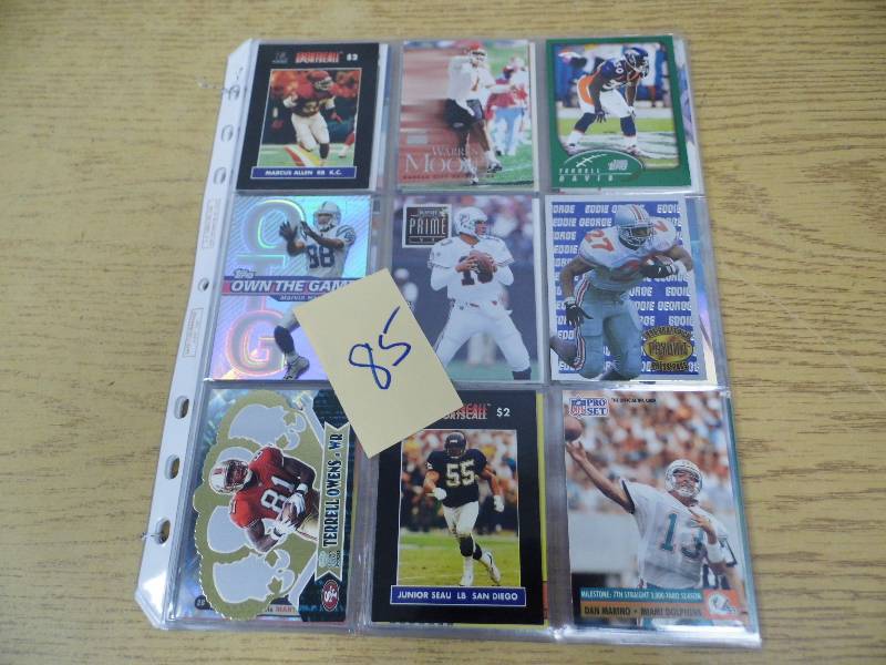 lot 85 image: Lot of 6 Pages of Sports Cards