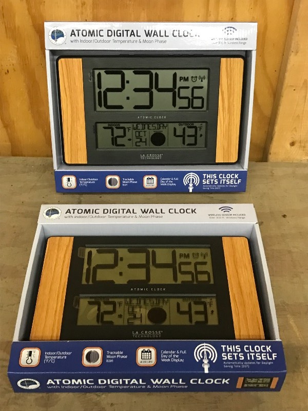 lot 7 image: (2) New LaCrosse Atomic Digital Wal...