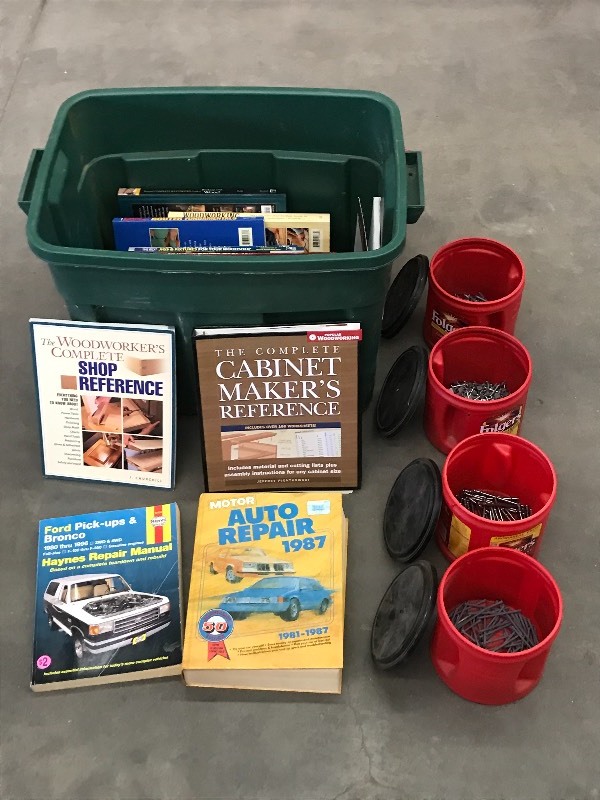 lot 26 image: Tote Of Assorted Woodworking Books...