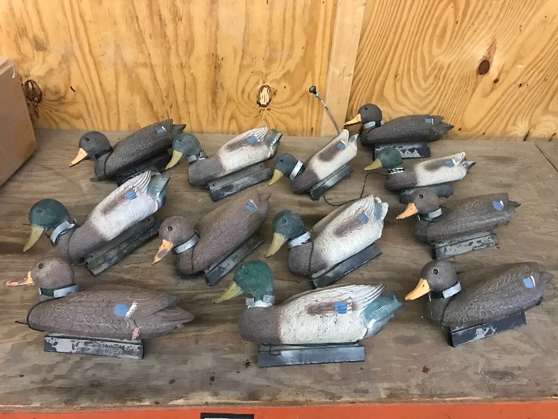 lot 42 image: Box Of Assorted Duck Decoys ...