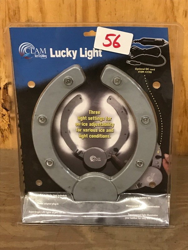 lot 56 image: New Clam Lucky Light Ice Shelter Li...