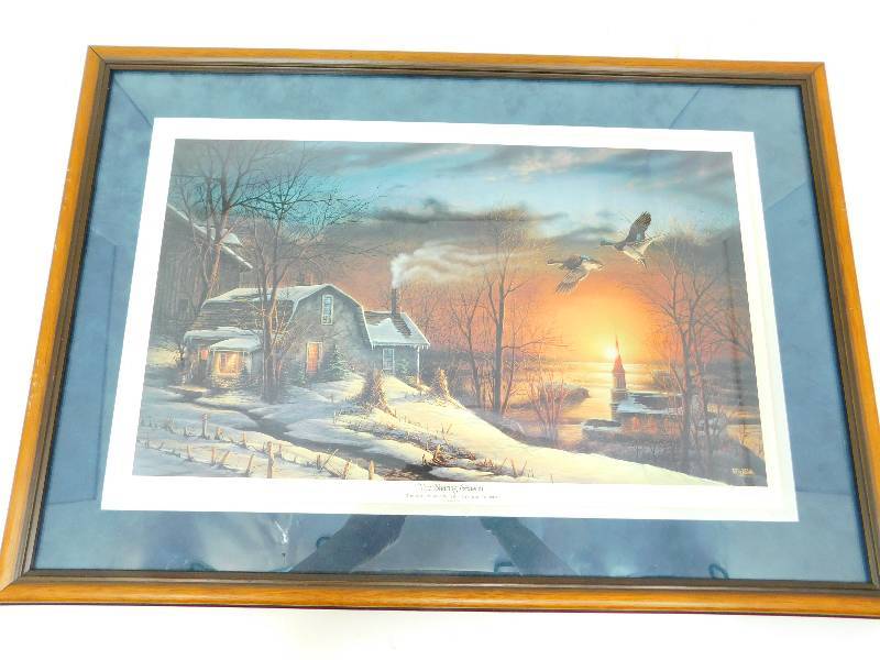 Framed & Matted Picture Of The Sharing Season By Terry Redlin