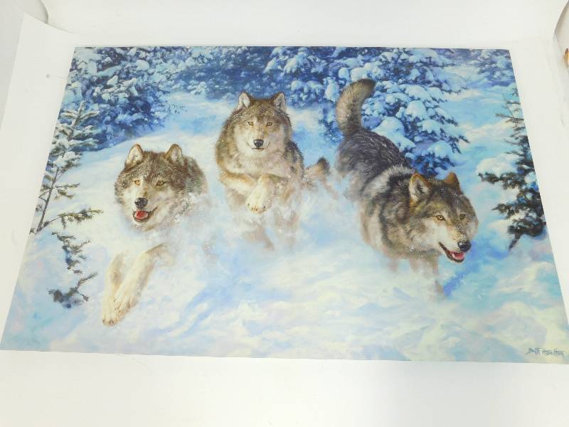 Canvas Print Of Three Timber Wolves By Beth Hoselton