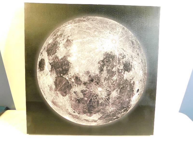 Black & White Canvas Picture Of A Planet