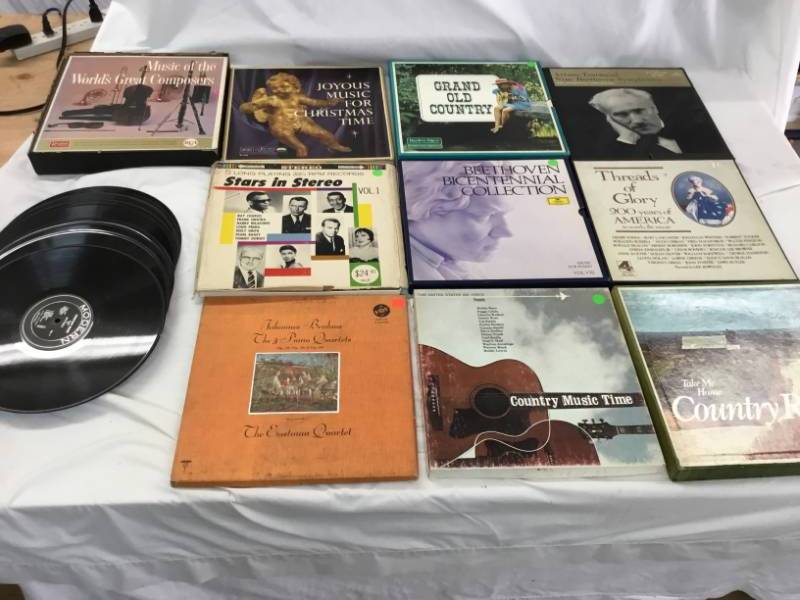 lot 59 image: 11 box set records of Various artist and music and 20 loose no jacket cover.