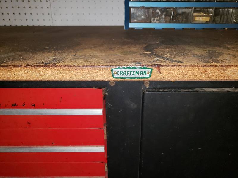 lot 4 image: Craftsman Work Table & Tool Cabinet