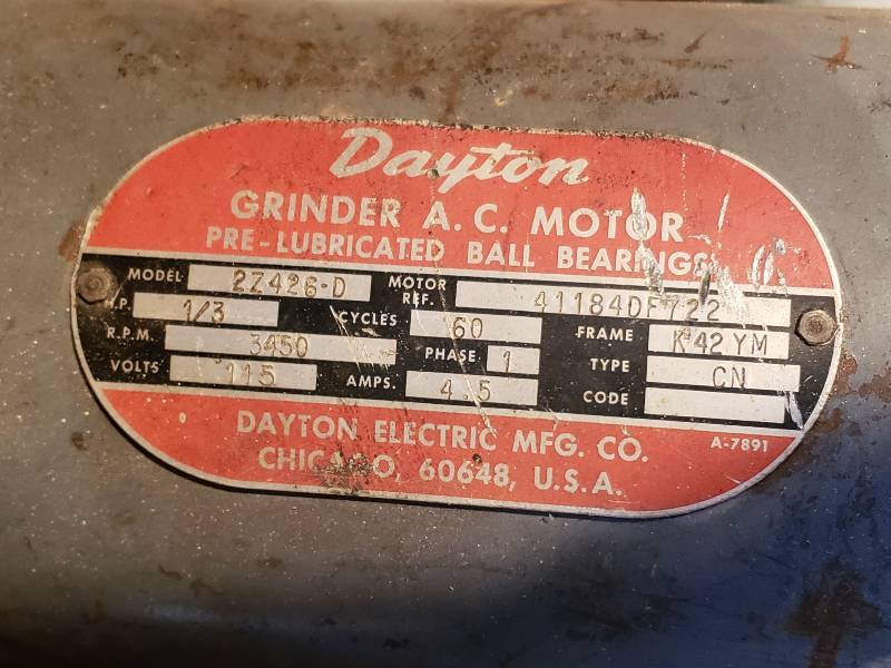 lot 6 image: Dayton 13 HP Grinder w AC Motor