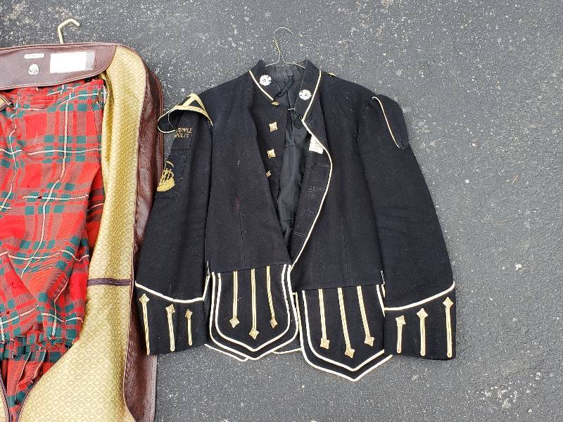 lot 31 image: Large Group of Vintage Zuhrah Shine Circus Clothing, Hats, Patches, Kilts, etc.